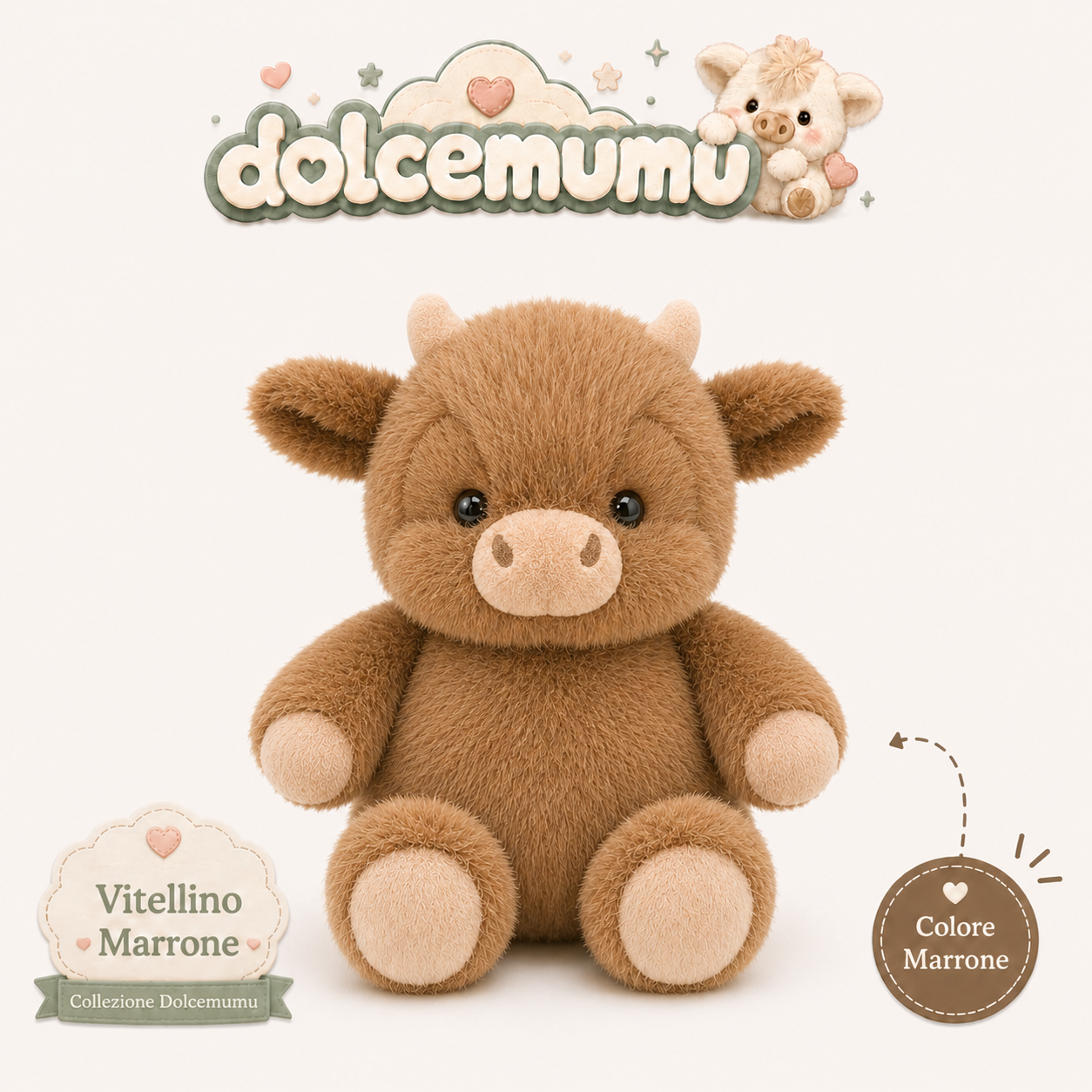 DolceMumu Huggy Friends – Peluche Mucca Morbidissimo