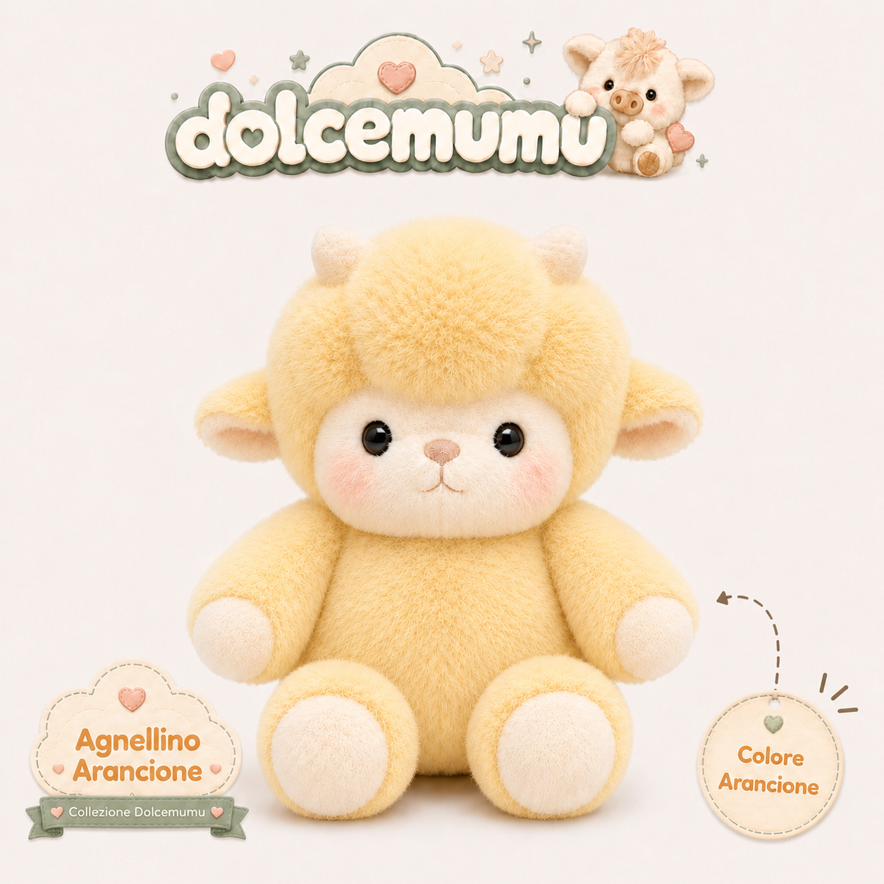 DolceMumu Huggy Friends – Peluche Mucca Morbidissimo